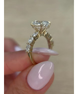 Lab Grown 4 Ct Oval Cut E/VVS2 Diamond Engagement Ring 14k Yellow Gold - $3,650.00