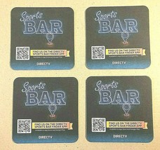 Sports Bar Lot Of 4 Beer Coasters Mats~ Direct Tv Code Scan Blue 2-sided Fre Esh - £7.27 GBP