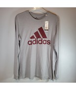 adidas Mens Shirt XL Classic Long Sleeve Gray Maroon Climalite With Tags - £16.44 GBP