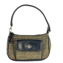EGO Handbag Baguette Plaid Fabric Purse Brown Tan - $19.79