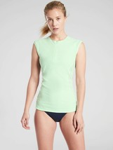 Athleta Pacifica II Swim Top Rash Guard 1/4 Zip Mint Sorbet Sleeveless S... - $32.00