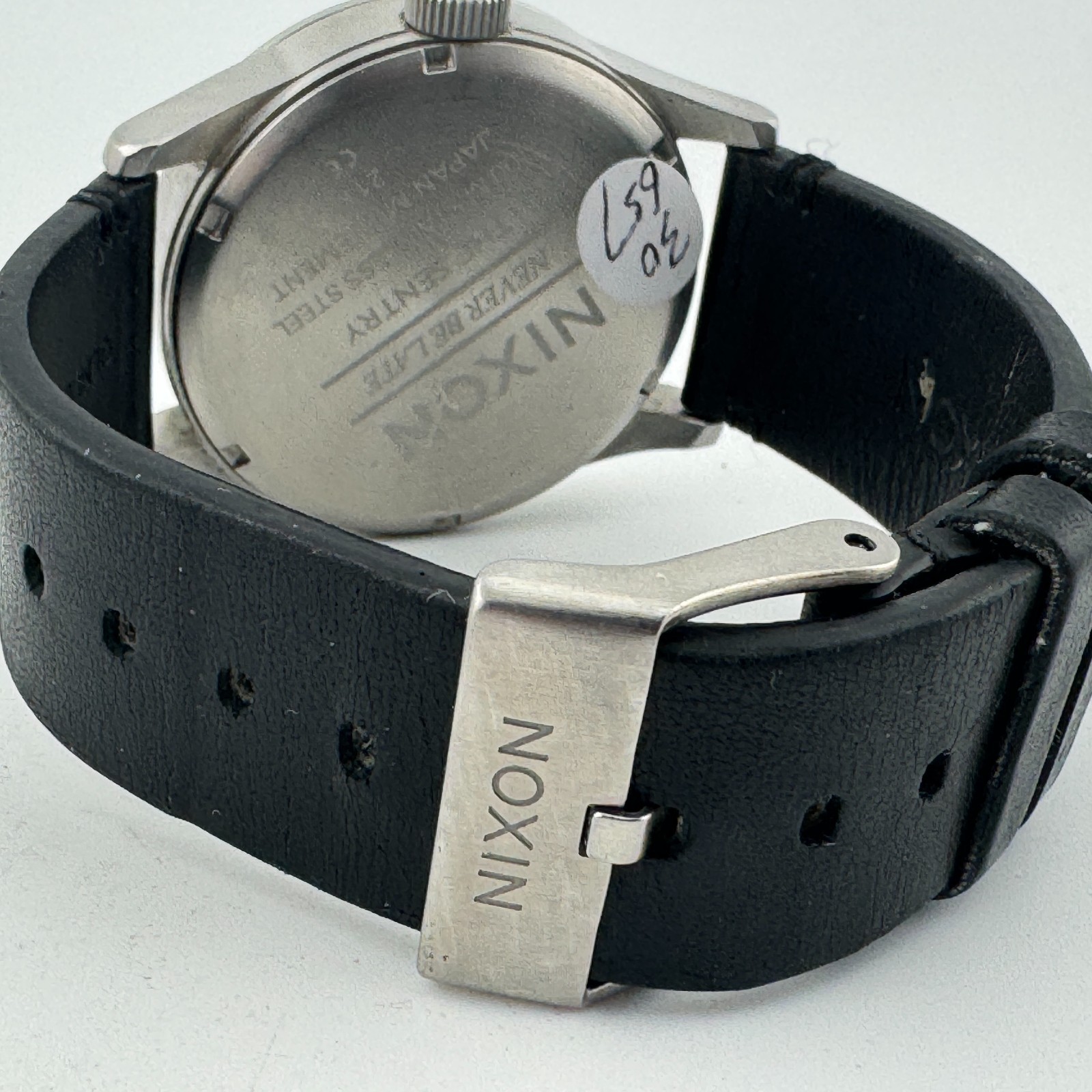 Nixon The Sentry Quartz Watch Men 100m Silver Steel Day Date Leather New Battery Item image 5