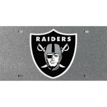 oakland raiders logo silver glitter nfl football team license plate made in usa - £32.06 GBP