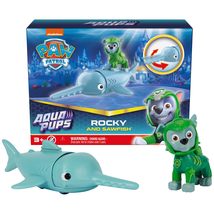 Paw Patrol Aqua Pups Rocky Transforming Sawfish Vehicle with Collectible... - £15.97 GBP