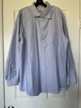 LL Bean Blue Long Sleeve￼Button Down Shirt Mens Sz 18 35 Item 209410 - £20.53 GBP