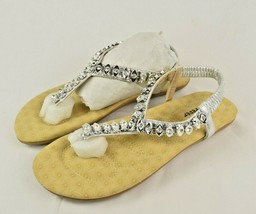 Forever Calista 26 Women's Casual Sandals  Size 6.5 Silver Cushioned New - £11.64 GBP