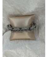 Brilliant Crystal Covered Large Link Accent Bracelet Sparkle! - $356.00 MXN