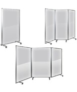 Transparent Acrylic Mobile Partition with Lockable Casters 3 sizes 1-3 s... - $518.86 CAD+