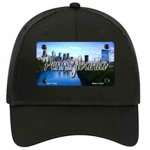 Pennsylvania Delaware City Skyline State Novelty Black Mesh License Plate Hat - £23.17 GBP