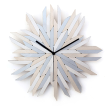 Haystack Frozen - organic silver wall clock with sold dial - £109.30 GBP