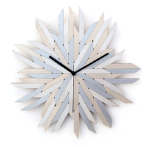 Haystack Frozen - organic silver wall clock with sold dial - £103.95 GBP