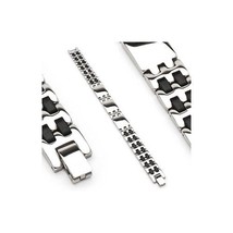 Jewelry Trends Stainless Steel Panel Bracelet - £26.38 GBP