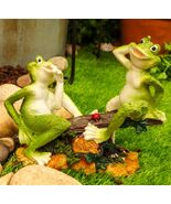 Ebros Garden Whimsical Frogs Sitting On Seesaw with Ladybug Statue 7.75&quot; L - $436.56 MXN