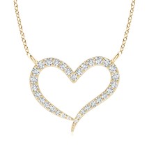 ANGARA Lab-Grown 0.21 Ct Diamond Heart Pendant Necklace in 14K Gold for Women - £454.37 GBP