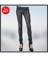 Women&#39;s Leather Pants Genuine Lambskin Leather Party Skinny Legging Trou... - $2,233.30 MXN