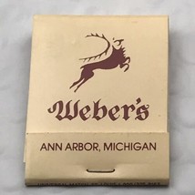 Weber’s Inn Vintage Matches Matchbook Restaurant Ann Arbor Michigan - £6.91 GBP