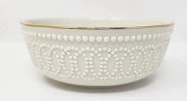 Lenox China Cream Beaded Porcelain Bowl Candy Dish with Gold Rim 5.5” di... - £13.58 GBP