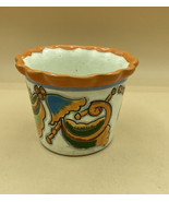 Talavera Folk Art Mexican Pottery Bowl Cactus Planter Flowers 4 1/4” - £23.32 GBP