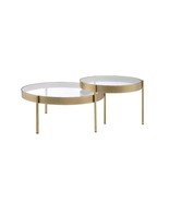 Andover 2PC Nesting Table Set, Clear Glass &amp; Gold Finish - $6,166.52 MXN