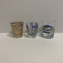 Set of 3 Vintage Souvenir Alaska Shot Glasses Skagway Sled Dog Mountains - £11.21 GBP