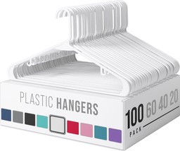 Plastic Hangers 100 Pack White - Clothes Hangers - Makes The - £62.62 GBP