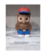 Owl Cookie Jar Blue Baseball Cap &amp; Jeans, 12.5&quot; Height, Farmhouse Kitche... - $29.70