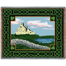 72x54 IRELAND Celtic Knot Shamrock Afghan Throw Blanket Decor - £49.72 GBP