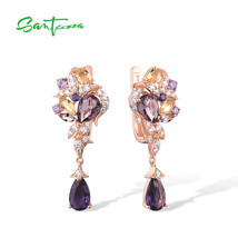 925 Sterling Silver Earrings For Women Colorful Gemstone Water Drop Earrings сер - £57.00 GBP