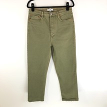 Re/Done 70s Ultra High Stove Pipe Jeans Raw Hem Straight Button Fly Green 30 NWT - £75.54 GBP