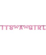 It&#39;s A Girl Banner Hanging Baby Shower Decorations Party Supplies Pink 5... - $79.44 MXN