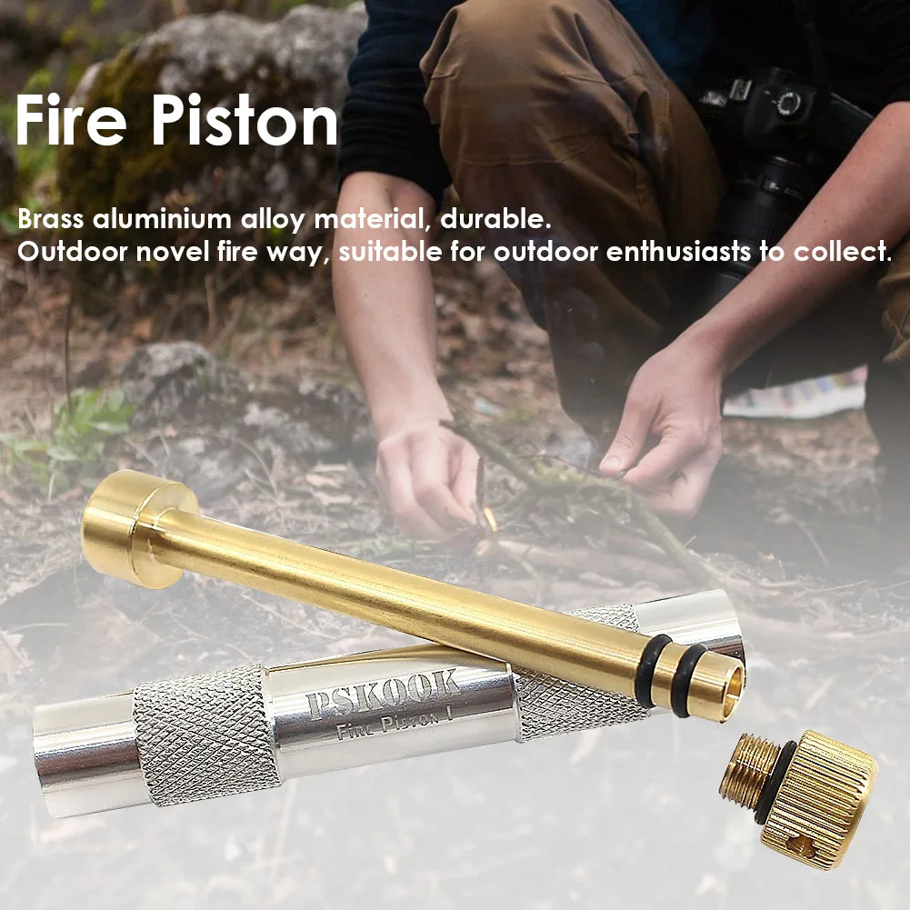 Brass Fire Piston Kit Outdoor Emergency Tools Flame Maker Fire Starter Tube - $20.50+