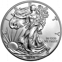 Silver Dollar U S Coins 1996, 1 oz American Silver Eagle Coin - £62.69 GBP