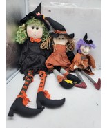 Vintage Halloween Stuffed  Witch&#39;s   Lot of 3 Decorations - $16.95