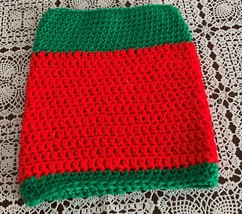 Handmade Red Green Dog Snood Neck Warmer Keeps Ears Dry Clean Brand New - £9.94 GBP