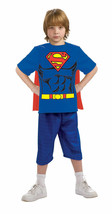 Officially Licensed Superman Shirt w/CAPE Child Halloween Costume Medium 8-10 - £14.63 GBP