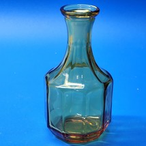 Vintage Mid Century Tiara Amber Honey Gold Panel Glass Vase - Hallmarked Bottom - £15.16 GBP