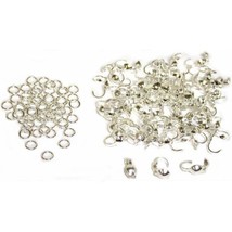 Round Closed Jump Rings &amp; Bead Tips Sterling Silver 120Pcs - £35.65 GBP