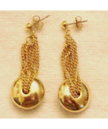 Avon Art Deco Pierced Earrings Modern Bold Gold Plated Nickel Free VTG D... - €15,32 EUR
