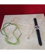 Mixed Lot of Jewelry includes Green Stone Necklace - £7.87 GBP