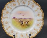 Antique c.1900 T&amp;V France Limoges Luncheon Plate Courting Quail Game Birds - $28.21
