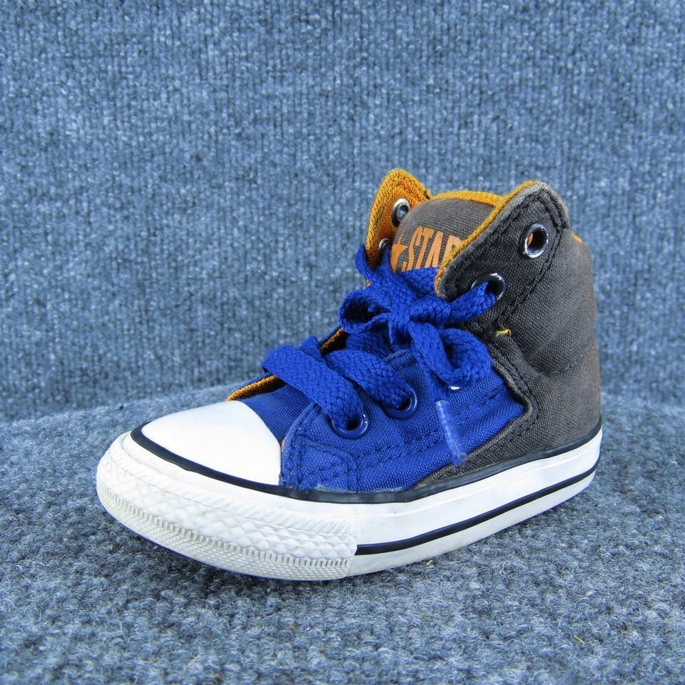 Converse Boys Sneaker Shoes Blue Fabric Lace Up Size T 5 Medium - £17.31 GBP