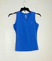 Adidas Womens Sz m Blue tank Top VNeck Athletic Shirt  - $13.86