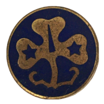 Girl Scouts World Trefoil Pin Blue Gold Tone Vintage Uniform Scouting History B - £3.97 GBP