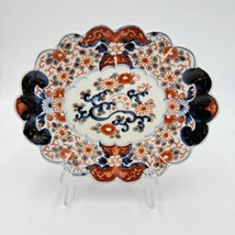 19th C. Japanese IMARI Porcelain scalloped platter oval 10”x9” - $135.00