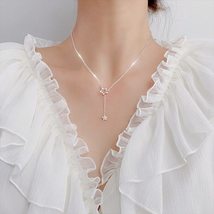 Christmas Gift 925 Silver Cute Shiny Star Choker Drop Charm Necklaces Ch... - $15.70