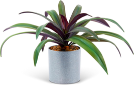 Artificial Potted Plant 13 Inch Tall, Table Desk Decor, Gorgeous Leaves Green Ab - £34.60 GBP