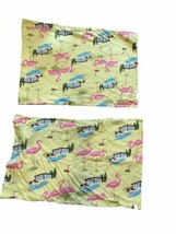 Nick &amp; Nora &quot;Flamingos&quot; 2 Standard Pillowcases Jersey cotton - £19.51 GBP