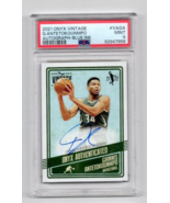 Giannis Antetokounmpo Auto 2021 Onyx Blue Ink ON CARD autograph PSA 9 Vi... - $1,237.50