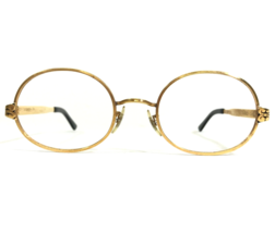 Vintage EMBASSY Eyeglasses Frames Shiny Gold Round Oval Full Rim 5 1/2 45-22-130 - £44.57 GBP