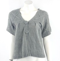 Kimchi Blue Cardigan Sweater Size XS Gray Cable Knit V Neck Snap Up Wool... - $23.76